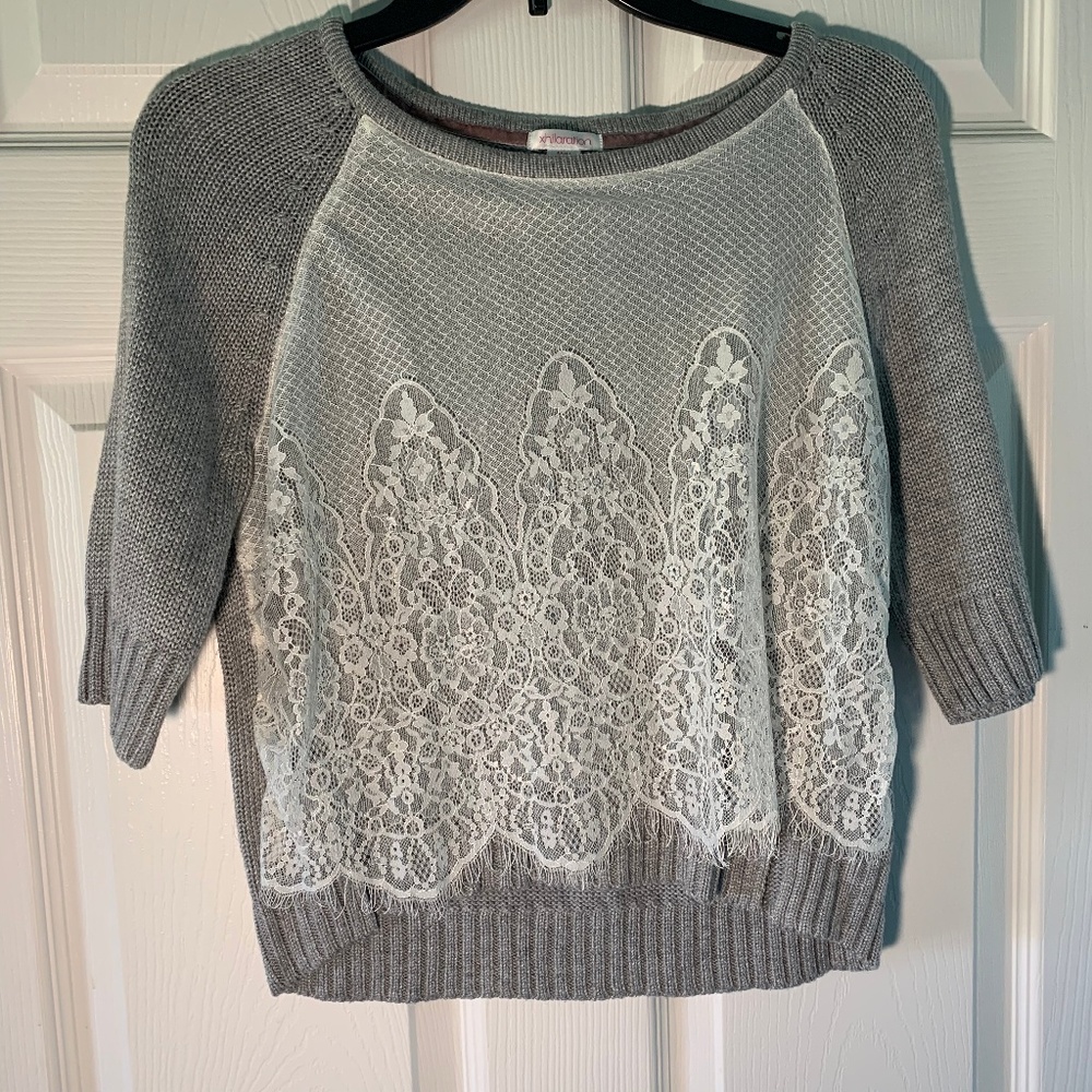 Cropped Lace Sweater